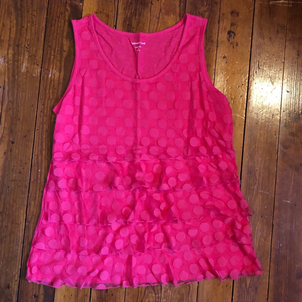 Coldwater Creek Pink Polka Dot Tank